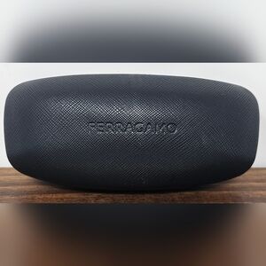 Salvatore Ferragamo Black Clamshell Glasses Case Sunglasses Case Hard shell